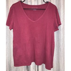 american eagle burgundy shirt